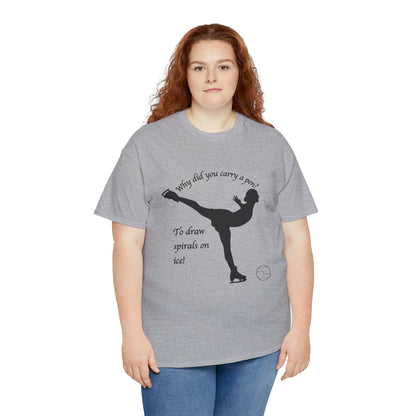 Figure Skating Joke, Spiral Sketch | Unisex 100% Heavy Cotton Tee