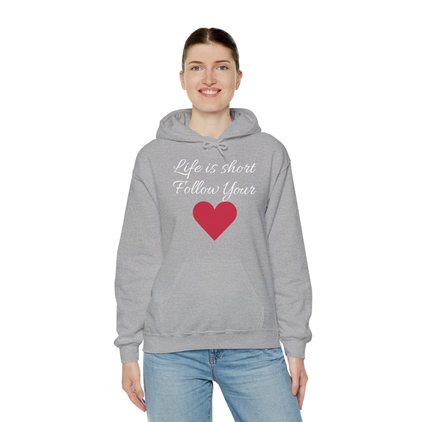 Life is short, follow your heart; You are enough; Double Sides Printed Motivational Unisex Hoodie