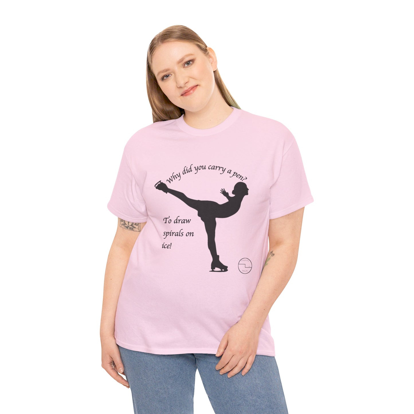Figure Skating Joke, Spiral Sketch | Unisex 100% Heavy Cotton Tee