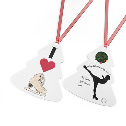 Figure Skating Christmas Metal Christmas Ornaments | I love figure skating and Spiral Joke on