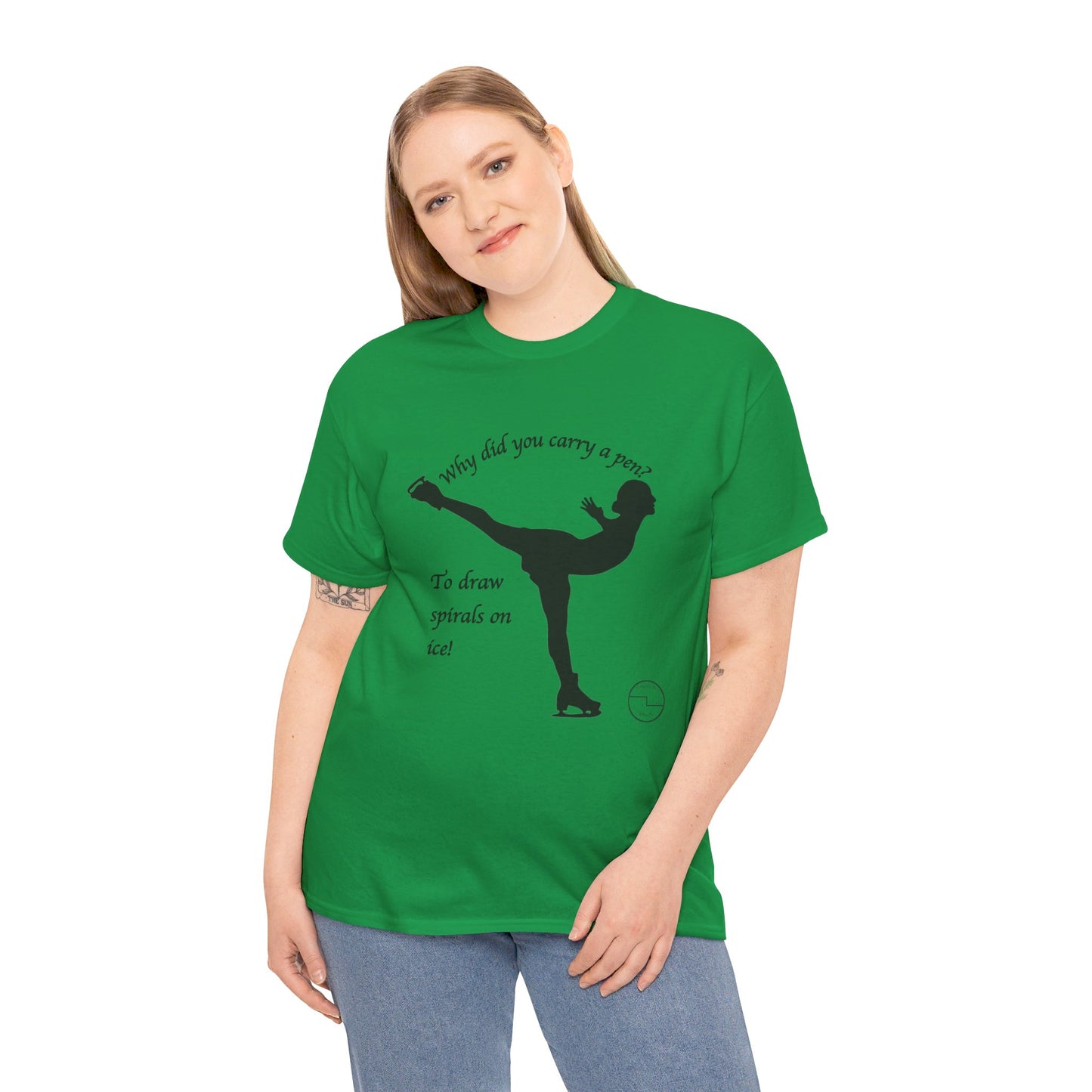 Figure Skating Joke, Spiral Sketch | Unisex 100% Heavy Cotton Tee