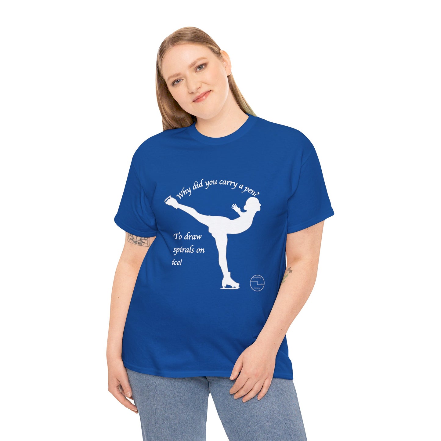Figure Skating Joke, Spiral Sketch | Unisex 100% Heavy Cotton Tee