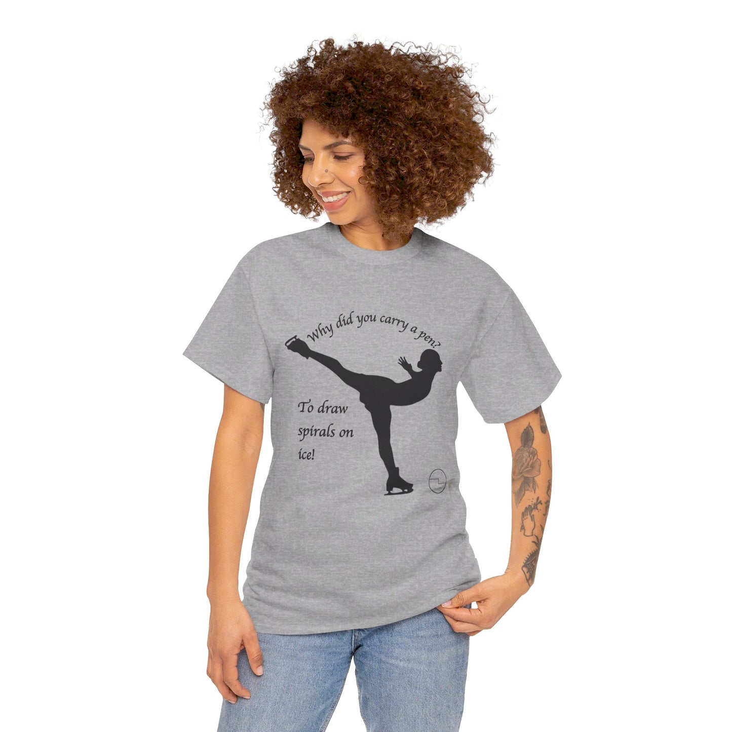 Figure Skating Joke, Spiral Sketch | Unisex 100% Heavy Cotton Tee
