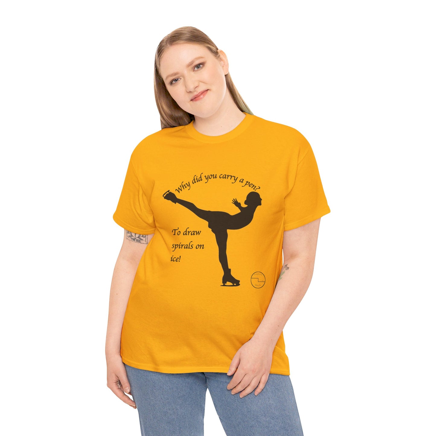 Figure Skating Joke, Spiral Sketch | Unisex 100% Heavy Cotton Tee