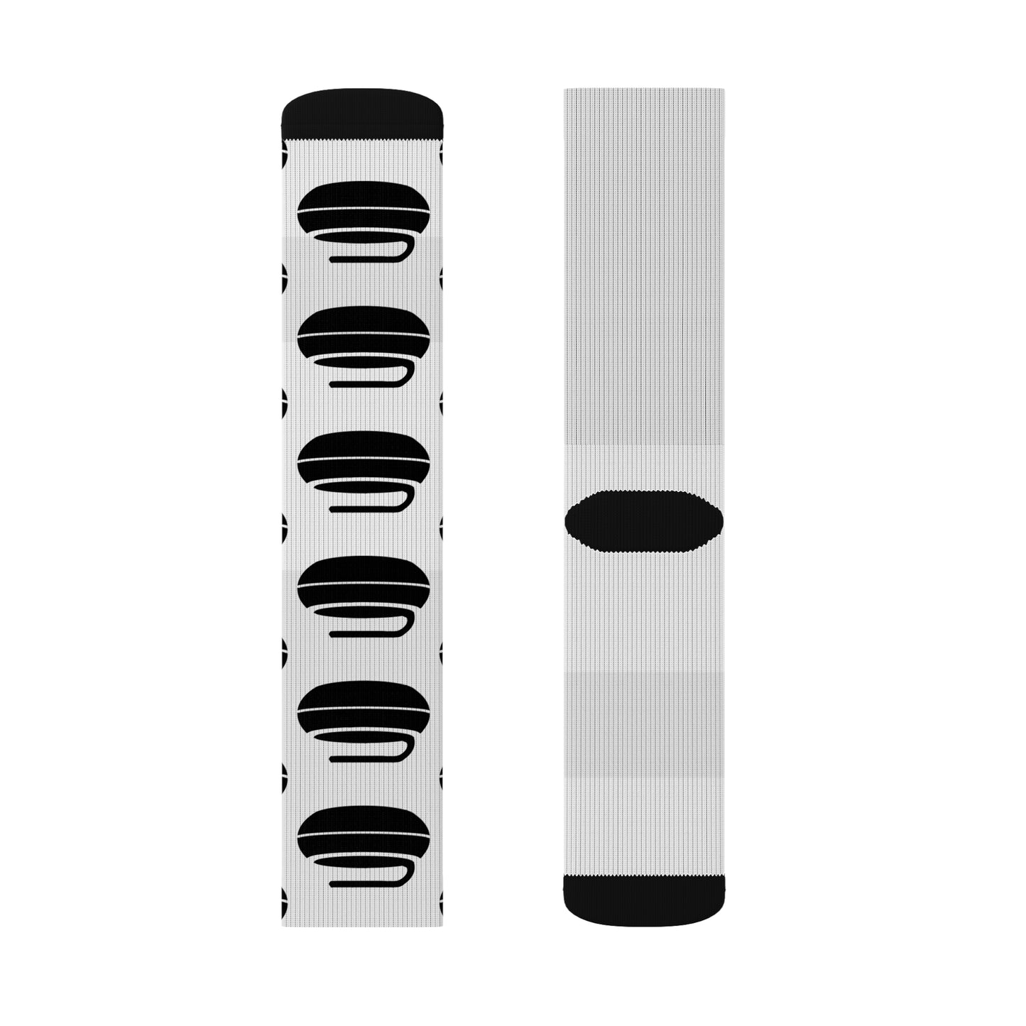 Sublimation Socks with Curling Stones and Houses - Fleece Lined Comfort and Style