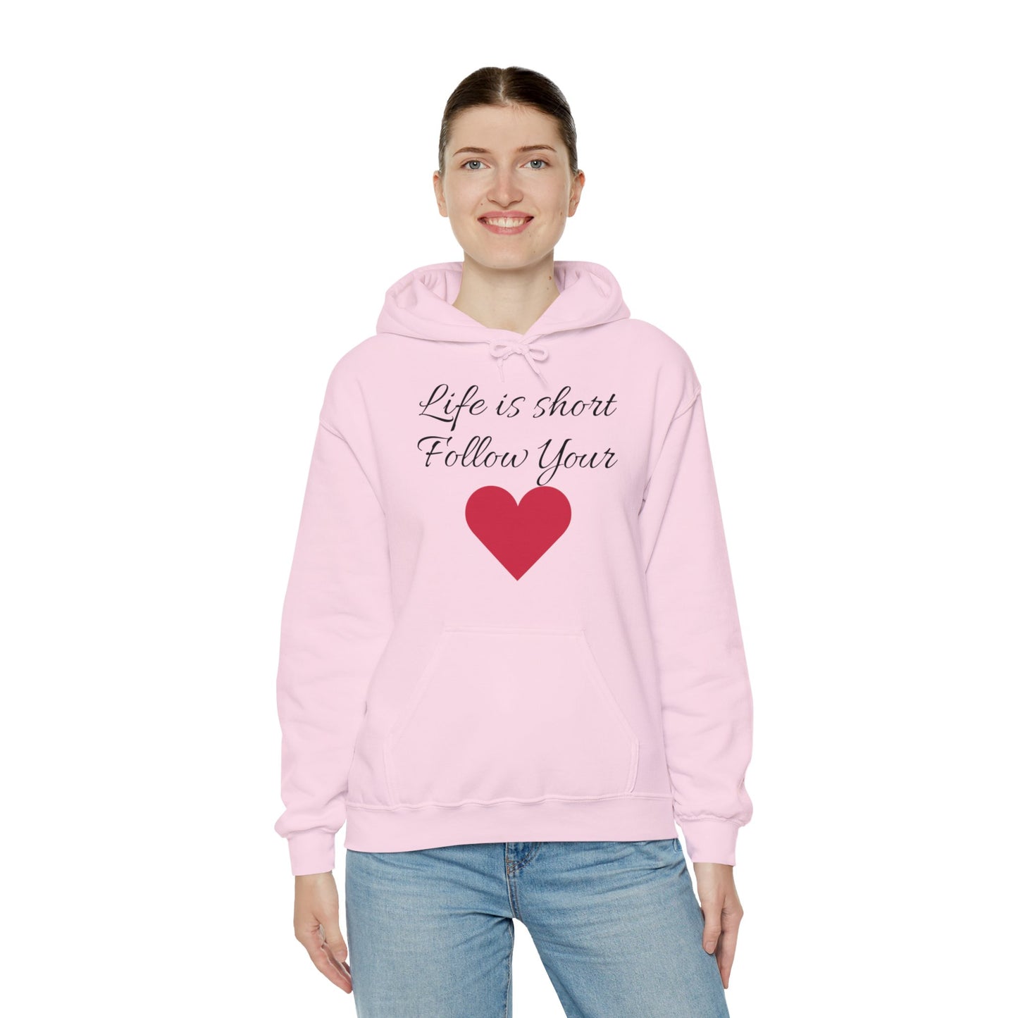 Life is short, follow your heart; You are enough; Double Sides Printed Motivational Unisex Hoodie