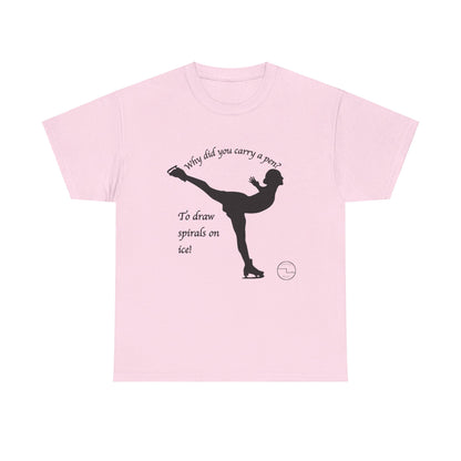 Figure Skating Joke, Spiral Sketch | Unisex 100% Heavy Cotton Tee