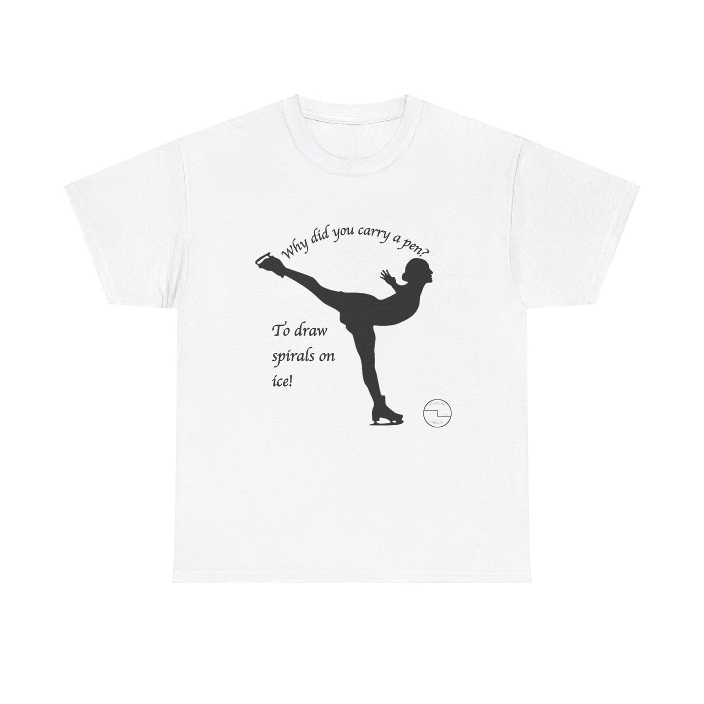 Figure Skating Joke, Spiral Sketch | Unisex 100% Heavy Cotton Tee