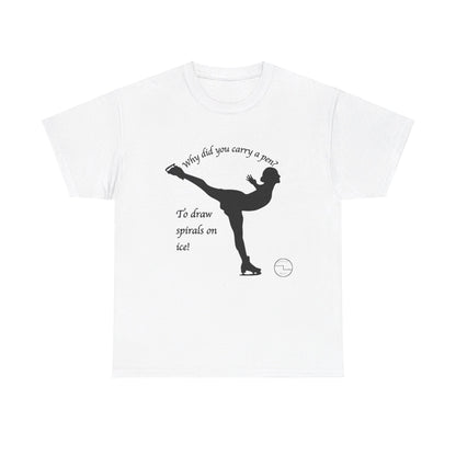 Figure Skating Joke, Spiral Sketch | Unisex 100% Heavy Cotton Tee
