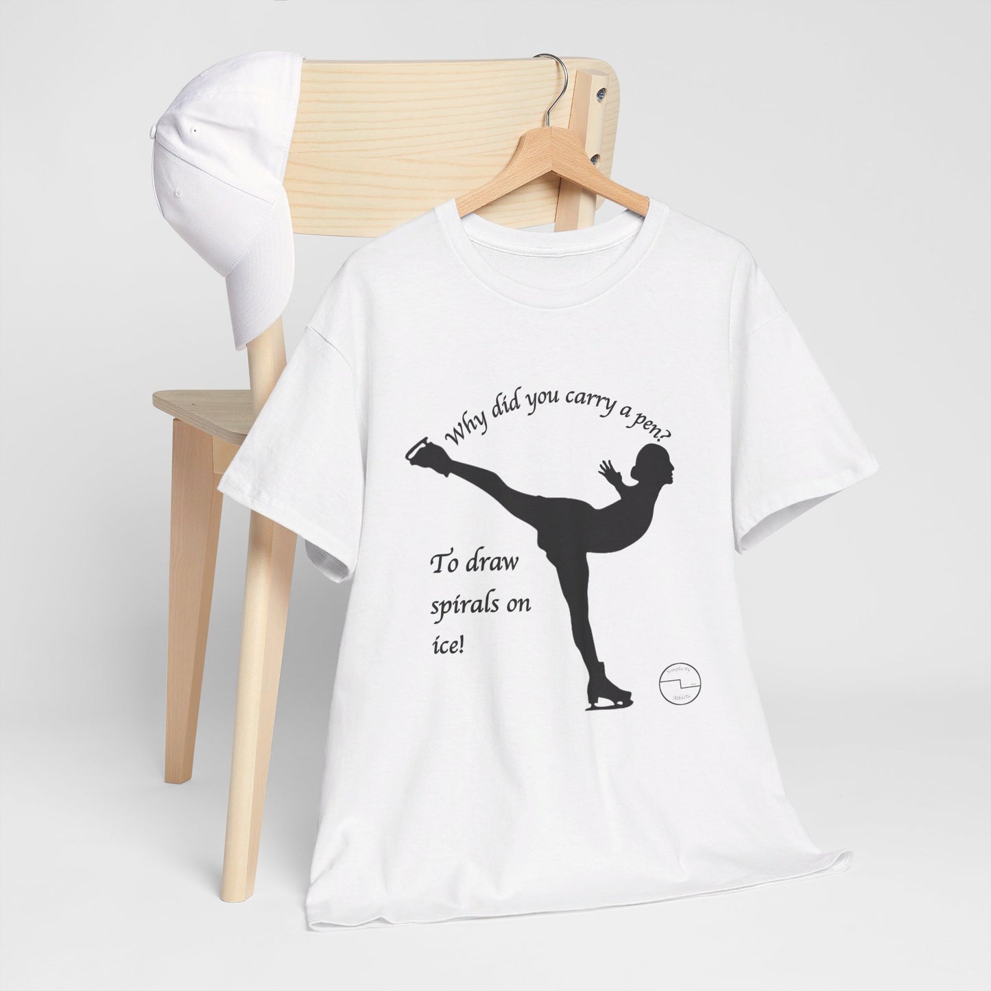 Figure Skating Joke, Spiral Sketch | Unisex 100% Heavy Cotton Tee