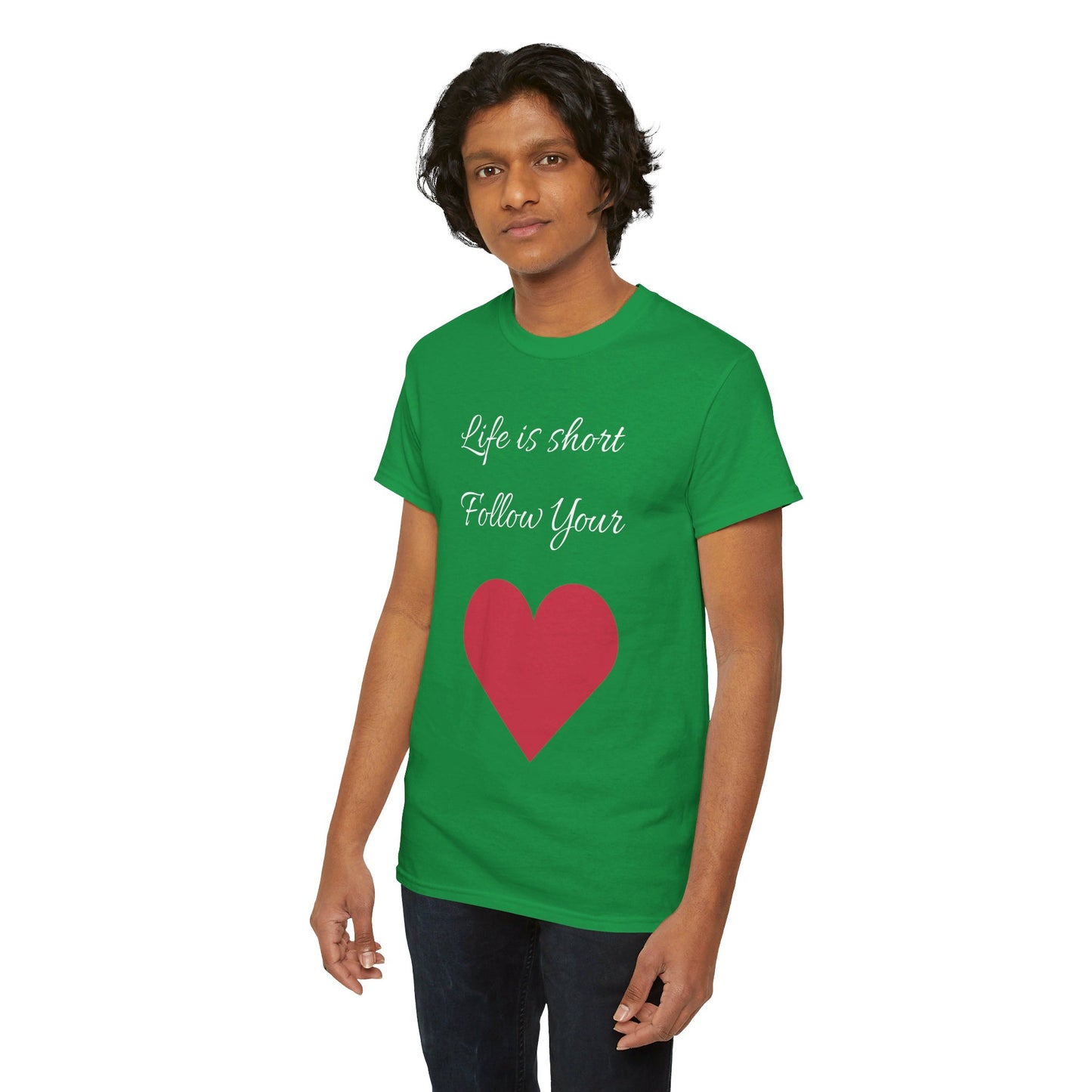 Life is short, follow your heart; You are enough; Double Sides Printed Motivational Tee | Unisex 100% US Heavy Cotton