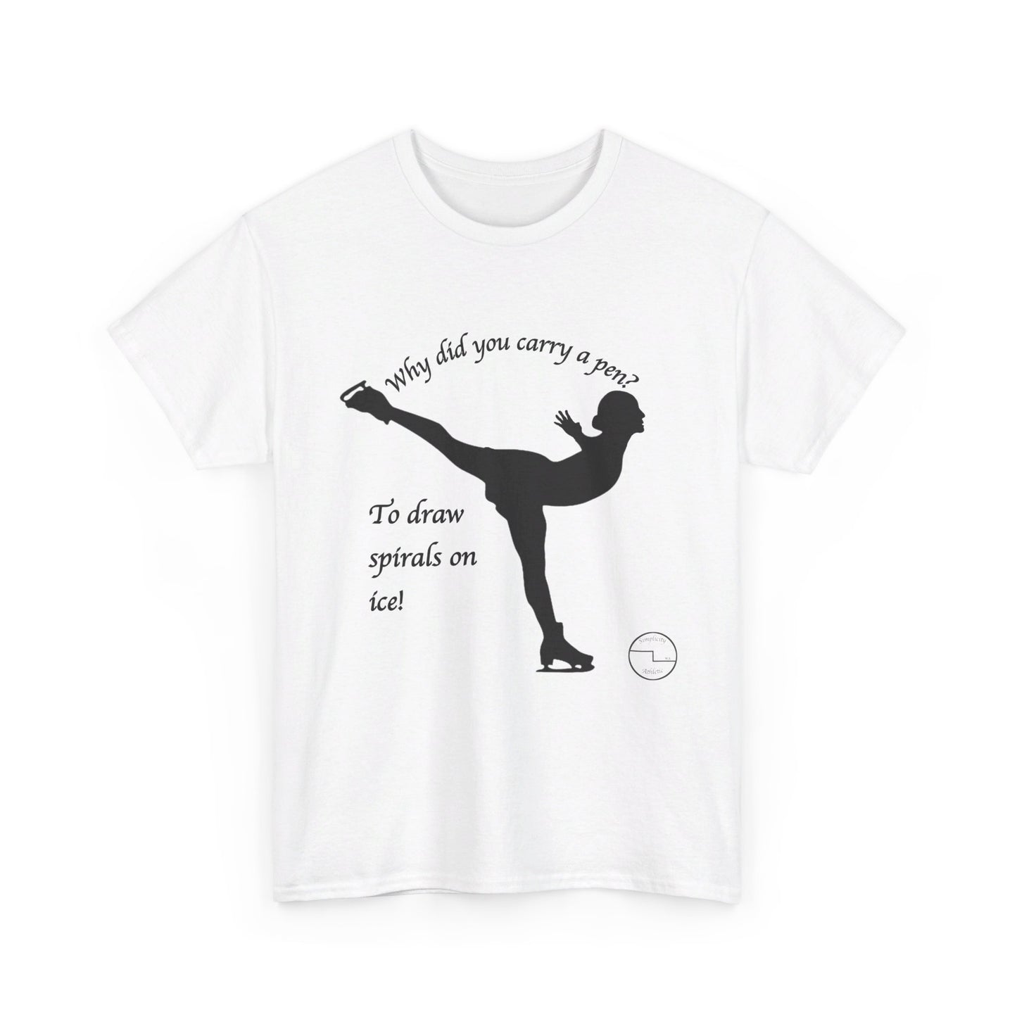 Figure Skating Joke, Spiral Sketch | Unisex 100% Heavy Cotton Tee