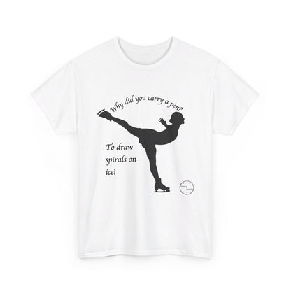 Figure Skating Joke, Spiral Sketch | Unisex 100% Heavy Cotton Tee