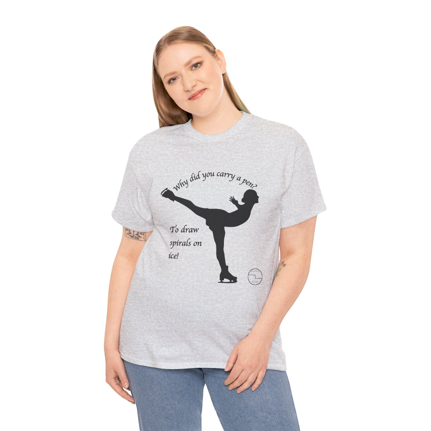 Figure Skating Joke, Spiral Sketch | Unisex 100% Heavy Cotton Tee