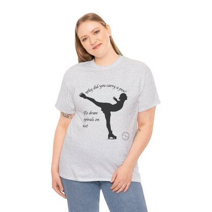 Figure Skating Joke, Spiral Sketch | Unisex 100% Heavy Cotton Tee