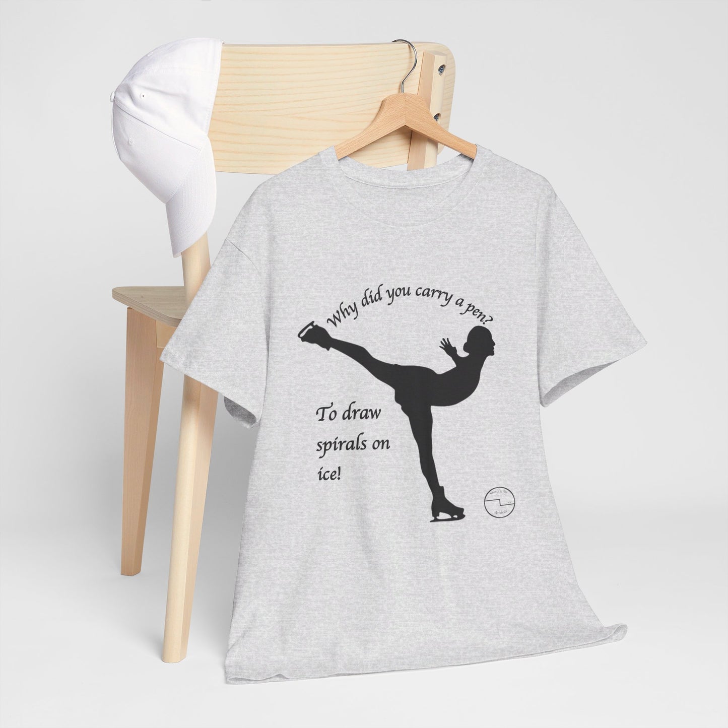 Figure Skating Joke, Spiral Sketch | Unisex 100% Heavy Cotton Tee