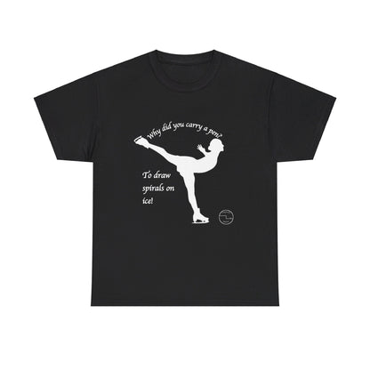 Figure Skating Joke, Spiral Sketch | Unisex 100% Heavy Cotton Tee