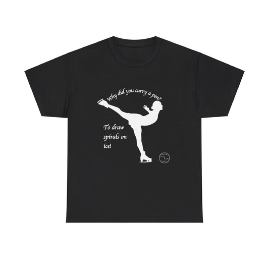 Figure Skating Joke, Spiral Sketch | Unisex 100% Heavy Cotton Tee