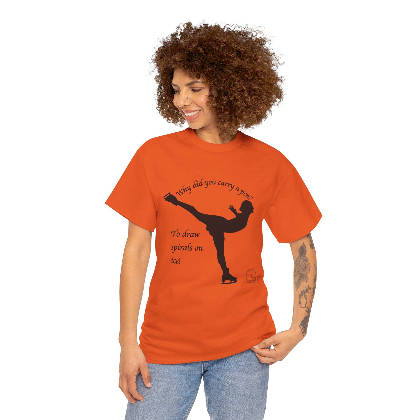 Figure Skating Joke, Spiral Sketch | Unisex 100% Heavy Cotton Tee