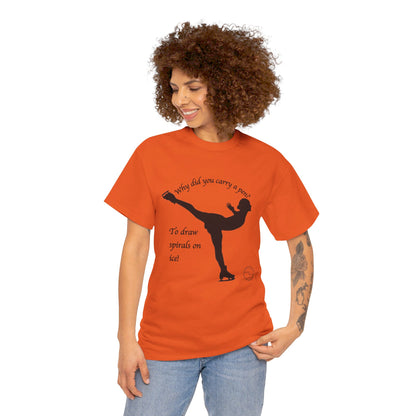 Figure Skating Joke, Spiral Sketch | Unisex 100% Heavy Cotton Tee