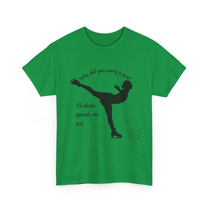 Figure Skating Joke, Spiral Sketch | Unisex 100% Heavy Cotton Tee