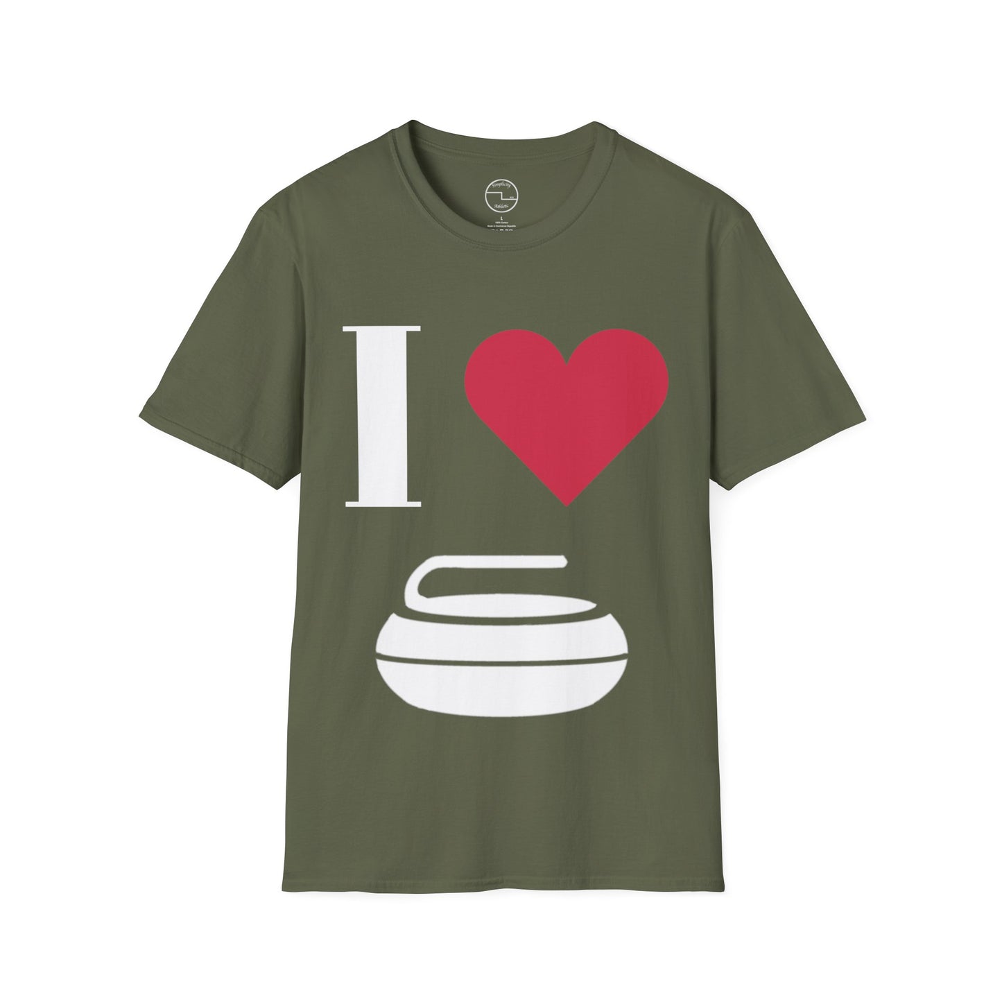 Unisex Softstyle T-Shirt – 100% Cotton ‘I Love Curling’ Graphic Tee | Soft, Lightweight & Comfortable