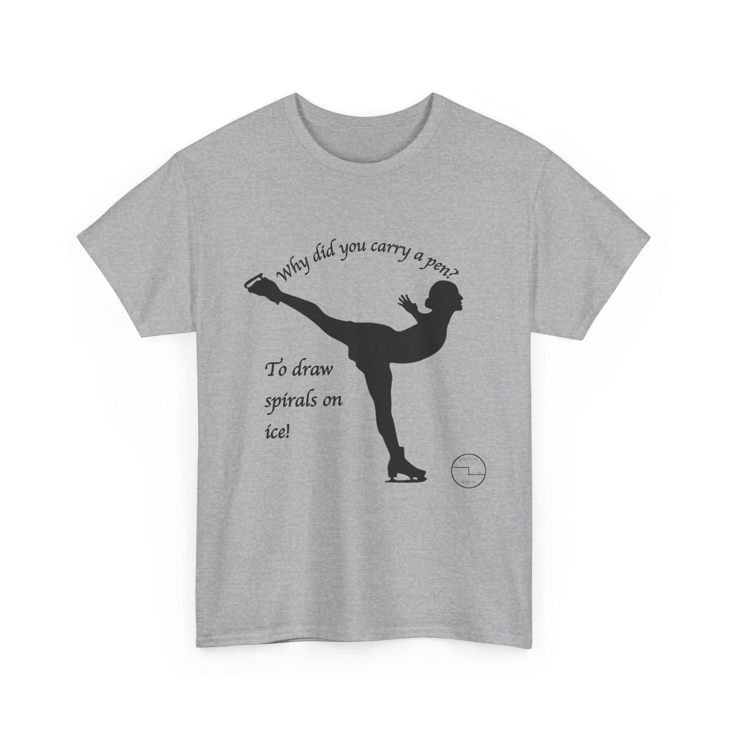 Figure Skating Joke, Spiral Sketch | Unisex 100% Heavy Cotton Tee