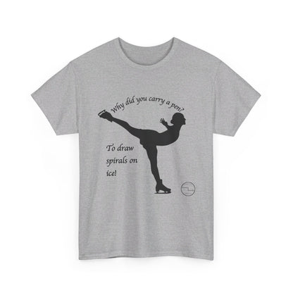 Figure Skating Joke, Spiral Sketch | Unisex 100% Heavy Cotton Tee