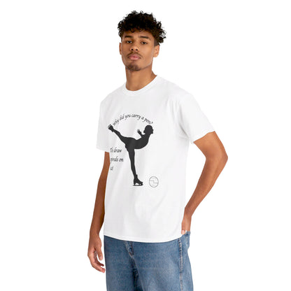 Figure Skating Joke, Spiral Sketch | Unisex 100% Heavy Cotton Tee