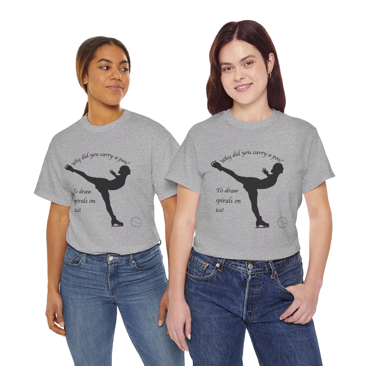 Figure Skating Joke, Spiral Sketch | Unisex 100% Heavy Cotton Tee