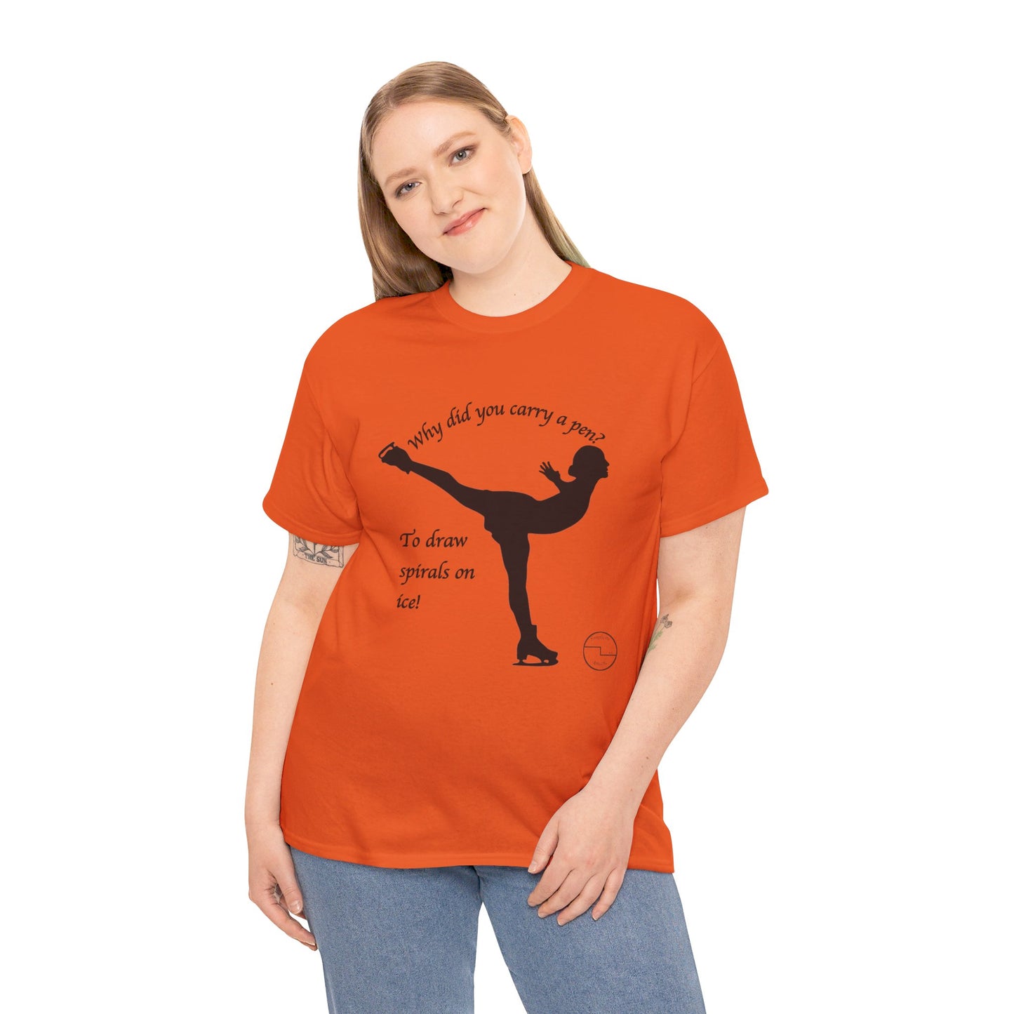 Figure Skating Joke, Spiral Sketch | Unisex 100% Heavy Cotton Tee