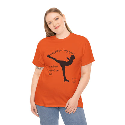 Figure Skating Joke, Spiral Sketch | Unisex 100% Heavy Cotton Tee