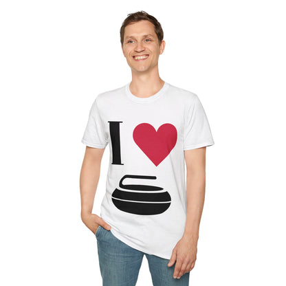 Unisex Softstyle T-Shirt – 100% Cotton ‘I Love Curling’ Graphic Tee | Soft, Lightweight & Comfortable