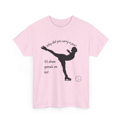 Figure Skating Joke, Spiral Sketch | Unisex 100% Heavy Cotton Tee