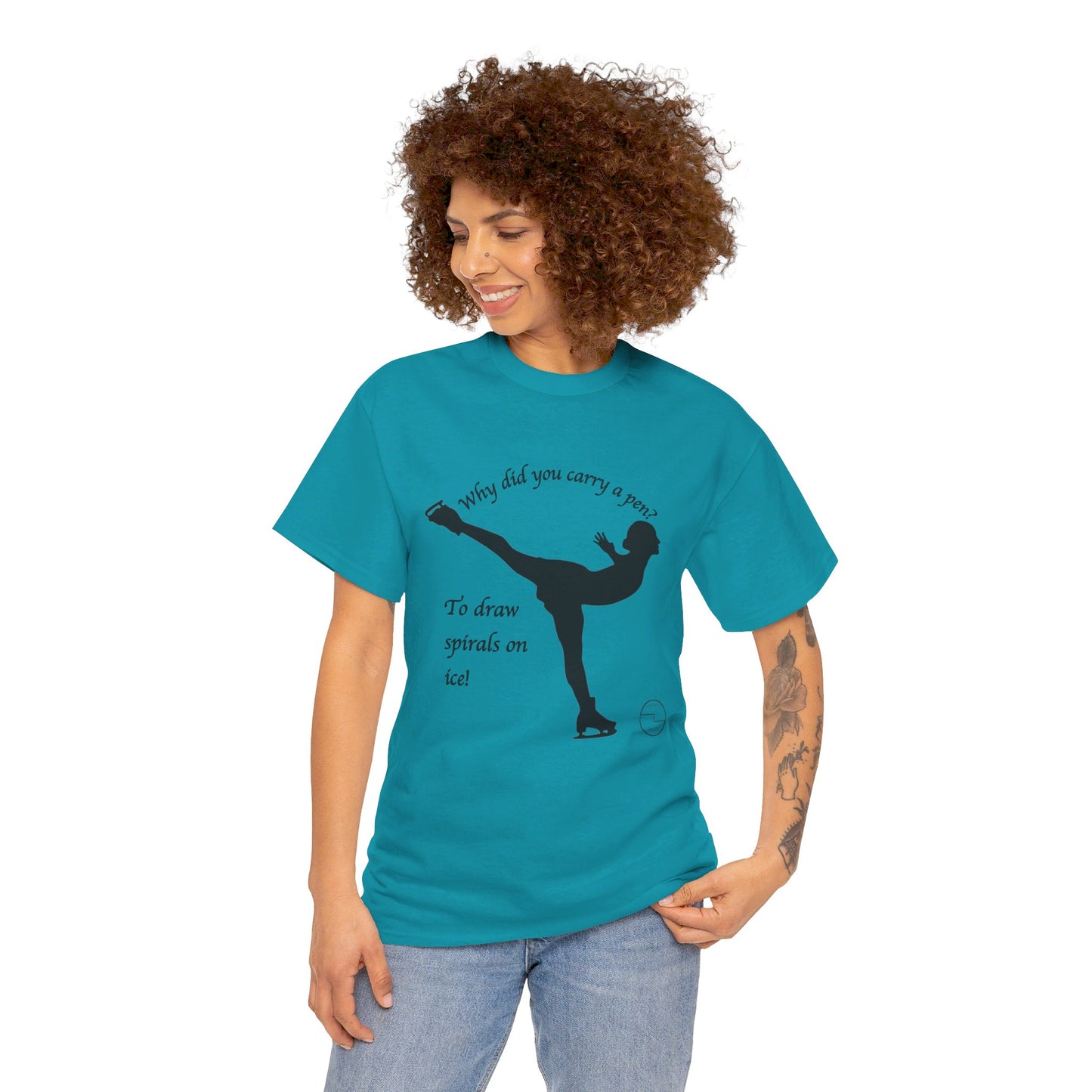 Figure Skating Joke, Spiral Sketch | Unisex 100% Heavy Cotton Tee