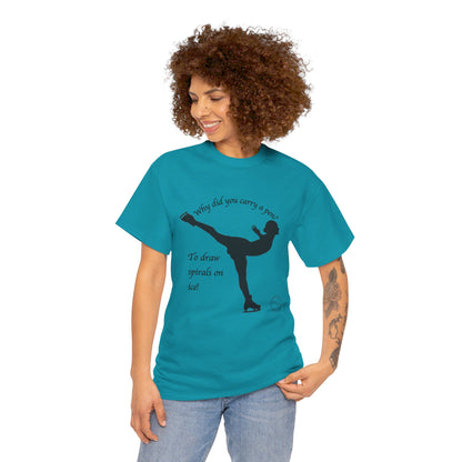 Figure Skating Joke, Spiral Sketch | Unisex 100% Heavy Cotton Tee