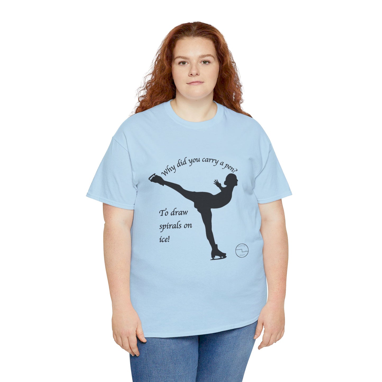 Figure Skating Joke, Spiral Sketch | Unisex 100% Heavy Cotton Tee