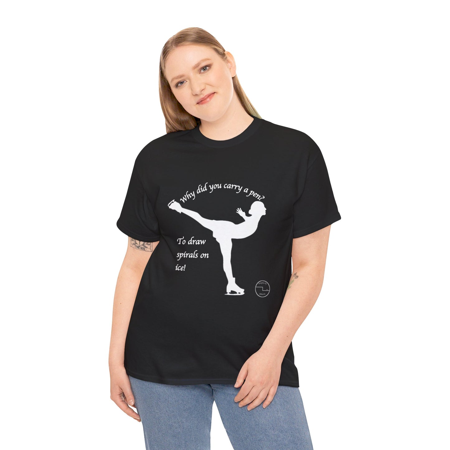 Figure Skating Joke, Spiral Sketch | Unisex 100% Heavy Cotton Tee