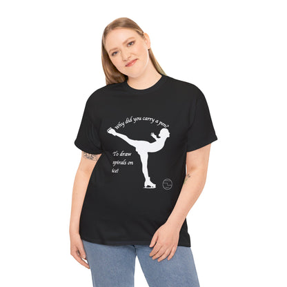 Figure Skating Joke, Spiral Sketch | Unisex 100% Heavy Cotton Tee