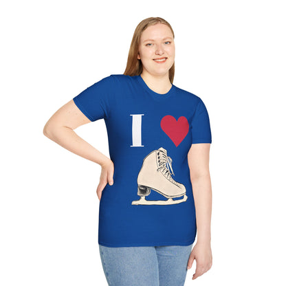 Unisex Softstyle T-Shirt – 100% Cotton ‘I Love Skating’ Graphic Tee | Comfortable & Lightweight