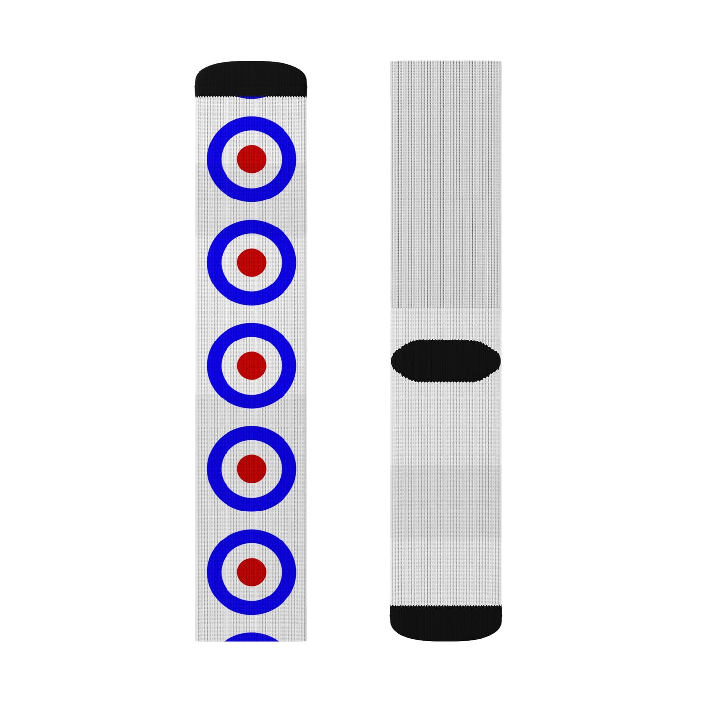 Sublimation Socks with Curling Stones and Houses - Fleece Lined Comfort and Style