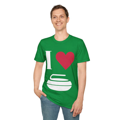 Unisex Softstyle T-Shirt – 100% Cotton ‘I Love Curling’ Graphic Tee | Soft, Lightweight & Comfortable