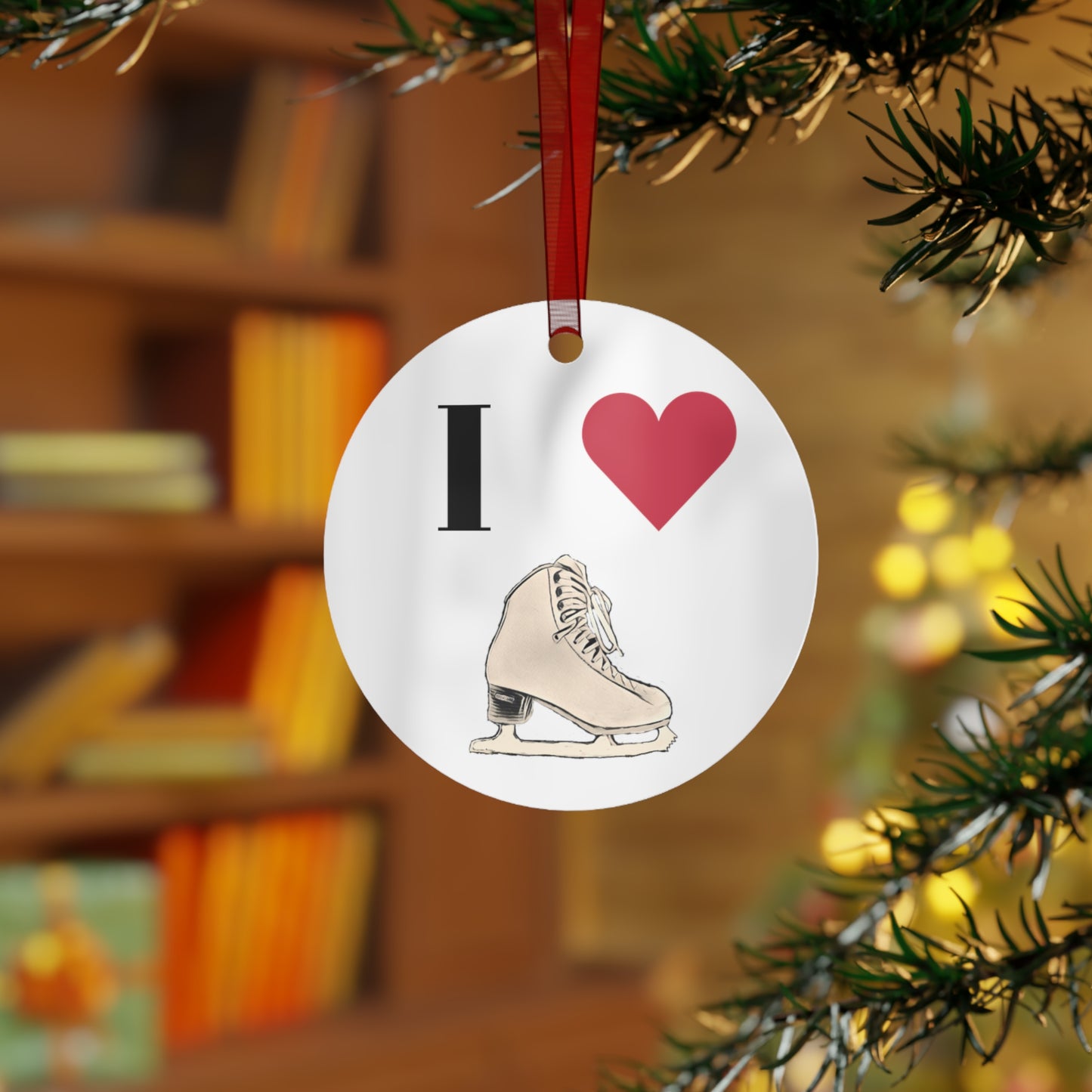 Figure Skating Christmas Metal Christmas Ornaments | I love figure skating and Spiral Joke on