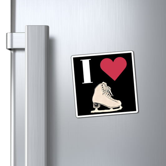 Figure Skating Fridge Magnets with "I love figure skating" design