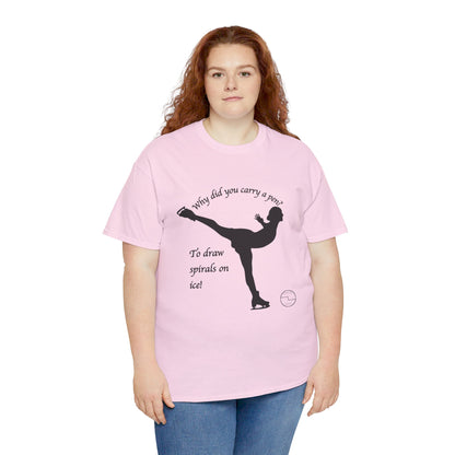 Figure Skating Joke, Spiral Sketch | Unisex 100% Heavy Cotton Tee