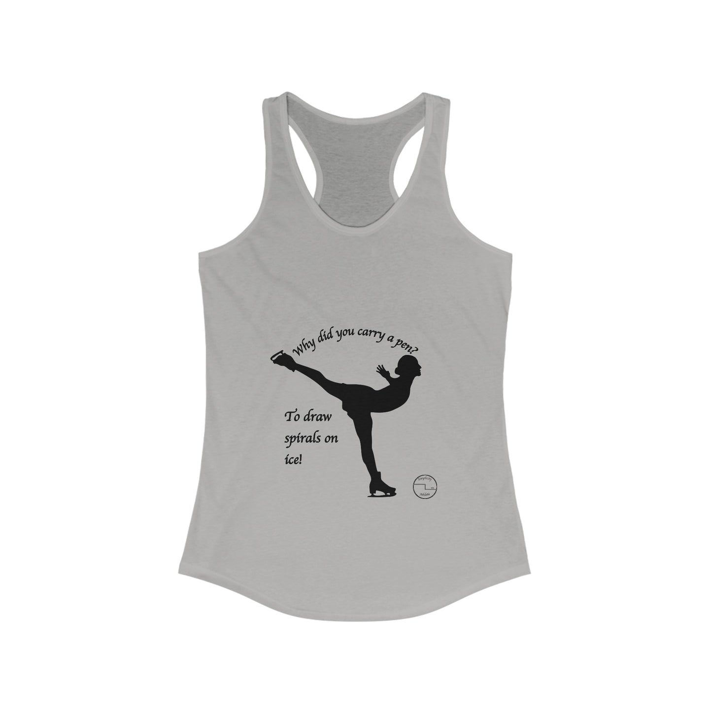 Women's Figure Skating Spiral Sketch Funny Racerback Tank Top | Extra Light