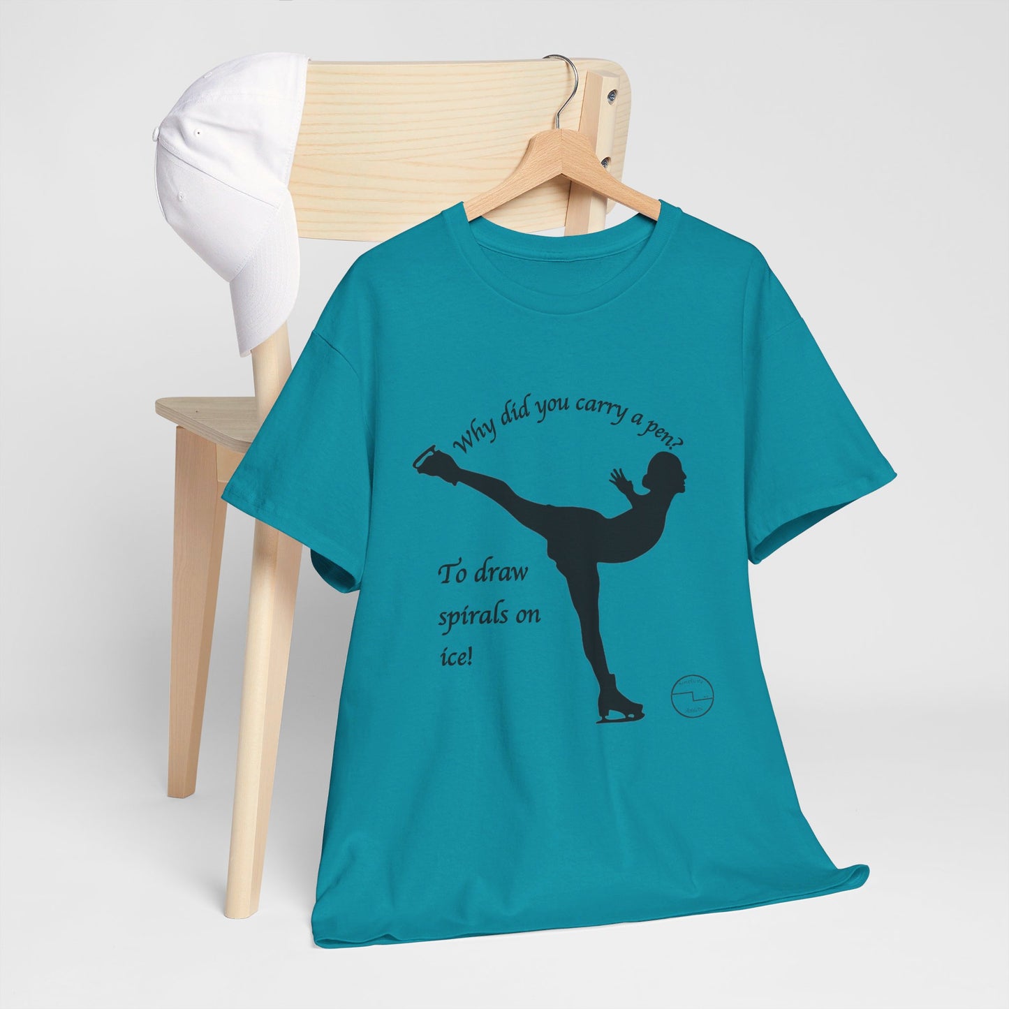 Figure Skating Joke, Spiral Sketch | Unisex 100% Heavy Cotton Tee