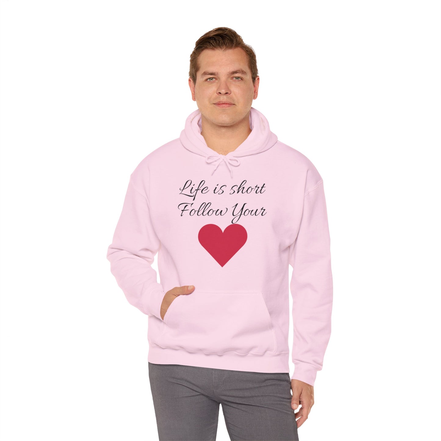 Life is short, follow your heart; You are enough; Double Sides Printed Motivational Unisex Hoodie