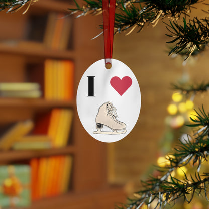 Figure Skating Christmas Metal Christmas Ornaments | I love figure skating and Spiral Joke on