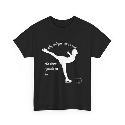 Figure Skating Joke, Spiral Sketch | Unisex 100% Heavy Cotton Tee